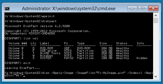 命令行模式的Win10 PE界面 巧用Windows ADK制作Win10 PE启动U盘
